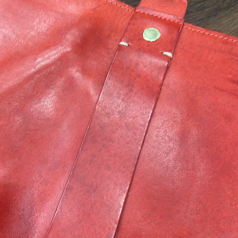 Red Leather Tote Bag - Picture 9 of 9